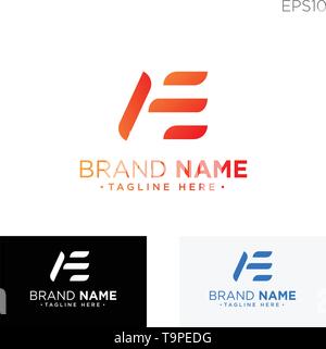 monogram initial e, e logo template black color vector illustration - vector Stock Vector