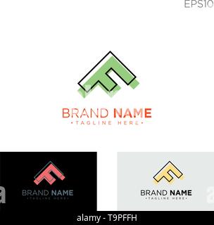 AF A F Creative Modern Black Letters Logo Design with Brush Swoosh ...