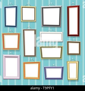 Cartoon pictures shapes. Picture comic art frame set with white space for baby kids funny image collage, vector illustration Stock Vector