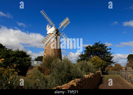 Callington Mill in Oatlands in the Tasmania Midlands was built in 1837.   It is a Georgian era flour mill. Stock Photo