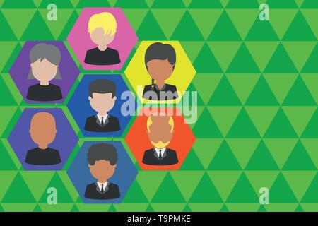 Pictures frames chief executive and staff. Organization employees structure Design business Empty template isolated Minimalist graphic layout template Stock Vector