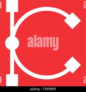 initial C connecting logo icon symbol vector illustration isolated Stock Vector