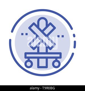 Cross, Sign, Station, Train Blue Dotted Line Line Icon Stock Vector