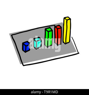 Creative hand drawn isometric infographic element isolated on white. Stock Photo