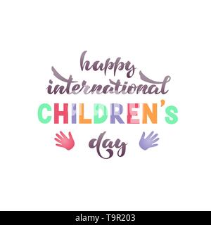 Happy international childrens day. Vector Stock Vector