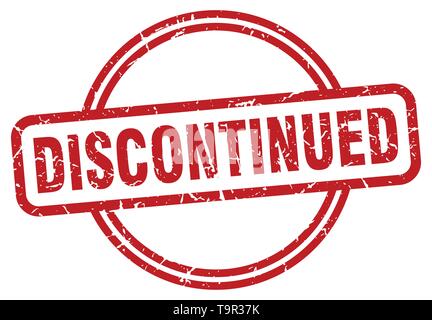 discontinued round vintage grunge stamp Stock Vector