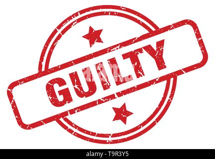 guilty round grunge isolated stamp Stock Vector