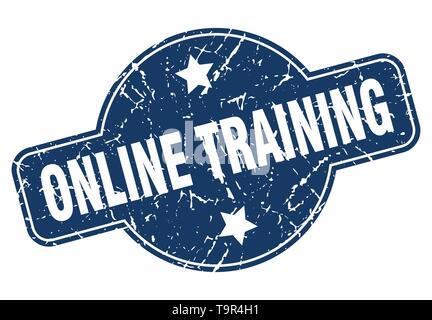 online training vintage round isolated stamp Stock Vector