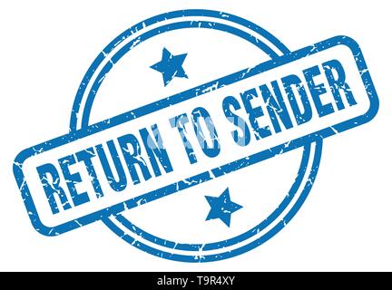 return to sender round vintage grunge stamp Stock Vector