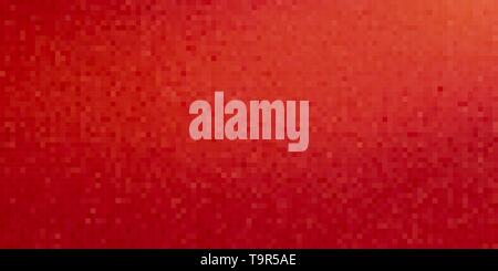 Red pixel art background. Vector illustration. Abstract square pixel pattern. Mosaic background Stock Vector