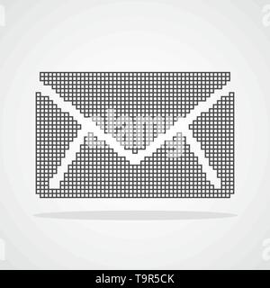 Pixel art design of a Envelope icon. Vector illustration. Abstract Envelope icon in pixel style isolated Stock Vector