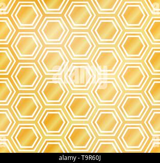Abstract bright hexagons on white, luxury geometric seamless pattern Stock Vector