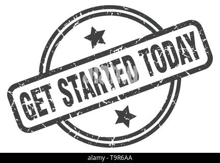 get started today stamp isolated on white Stock Vector