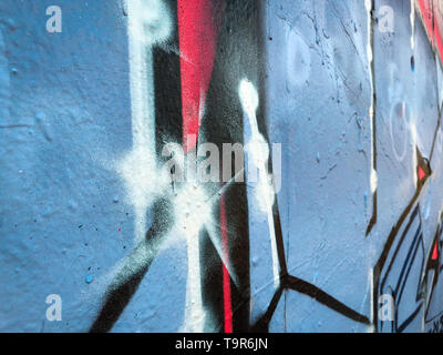 graffiti wall closeup, graffiti artwork detail Stock Photo