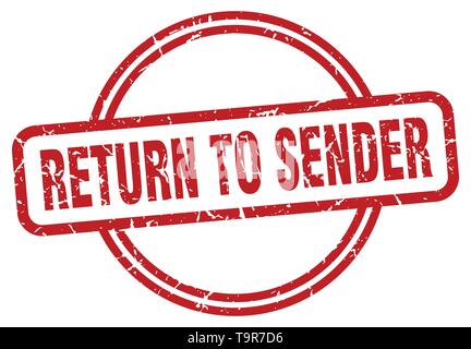 return to sender round vintage grunge stamp Stock Vector