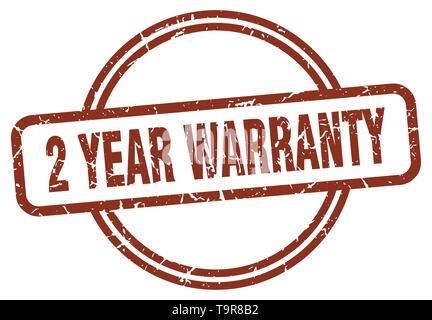 2 year warranty stamp isolated on white Stock Vector