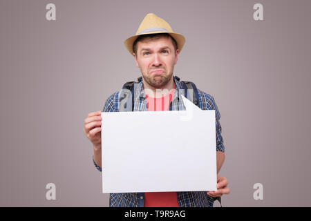 Lost all money to travel. Hitchhiking concept Stock Photo