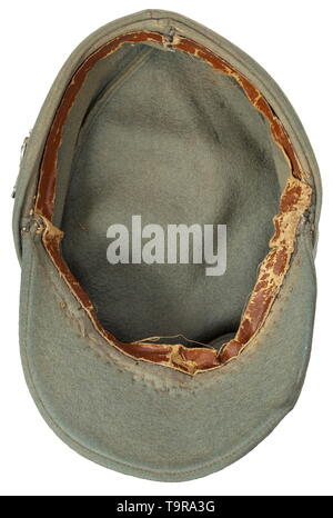 A field cap for Jäger (riflemen)/NCOs of the mountain troops unlined summer issue historic, historical, army, armies, armed forces, military, militaria, object, objects, stills, clipping, clippings, cut out, cut-out, cut-outs, 20th century, Editorial-Use-Only Stock Photo