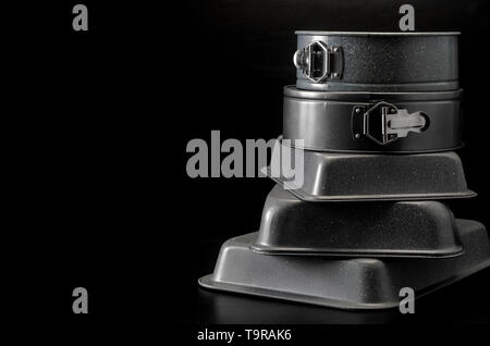 New baking set, on a dark table with copy space Stock Photo