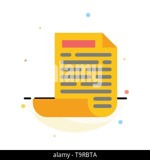 File, Design, Document Abstract Flat Color Icon Template Stock Vector