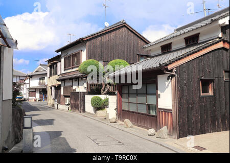 Medieval street with traditional japanese houses and storehouses in Bikan district, Kurashiki city, Japan Stock Photo
