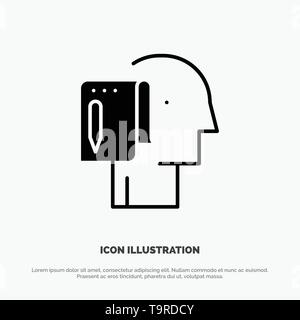 Begin, Start From Scratch, List, Note, Start solid Glyph Icon vector Stock Vector
