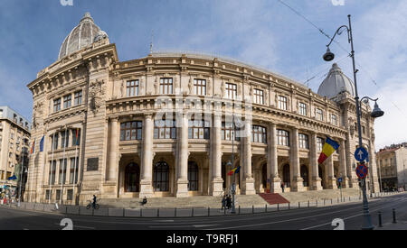 Bucharest, Romania - March 16, 2019: Romania National History Museum also known as the Postal Palace was build in 1900. Stock Photo