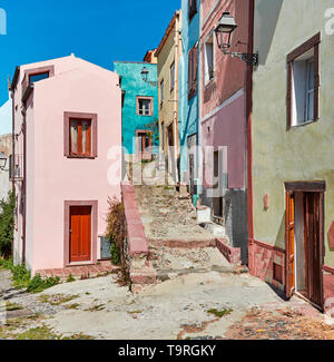 Typical italian old street Italian houses Stock Photo - Alamy