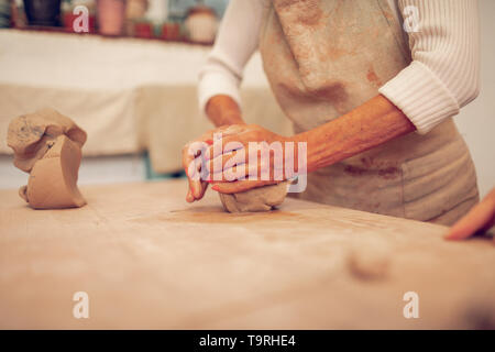 Close up of nice aged womans hands Stock Photo