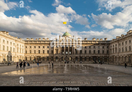 A sunny evening and view of the South Wing of Somerset House, London Stock Photo