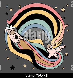 vector cute baby unicorn nordic nursery style Stock Vector