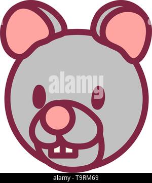 vector cute chinese astrology zodiac icon Rat Stock Vector
