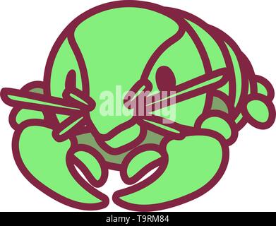 vector cute Zodiac sign icon Cancer animal Stock Vector