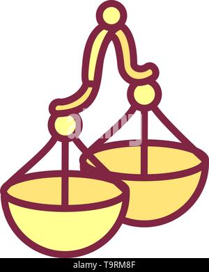 vector cute Zodiac sign icon Libra object Stock Vector