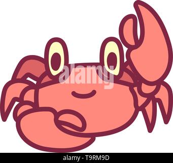 vector cute Zodiac sign icon Cancer crab Stock Vector