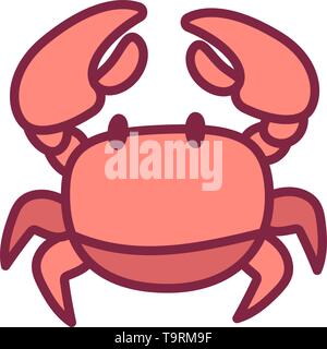 vector cute Zodiac sign icon Cancer crab Stock Vector