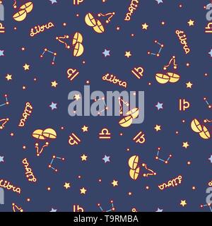 vector seamless pattern cute Zodiac concept art Stock Vector