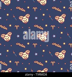 vector seamless pattern cute Zodiac concept art Stock Vector