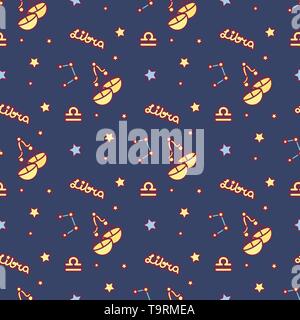 vector seamless pattern cute Zodiac concept art Stock Vector