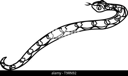vector line cartoon animal clip art echis snake Stock Vector