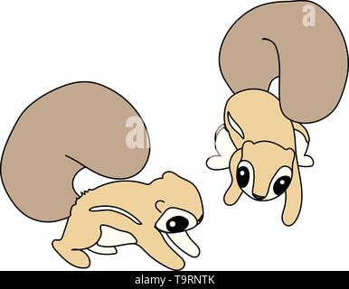 vector scandi cartoon animal clip art cute squirrel xerus Stock Vector