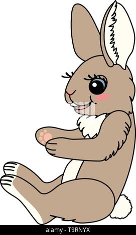 vector scandi cartoon animal clip art bunny, hare, rabbit Stock Vector