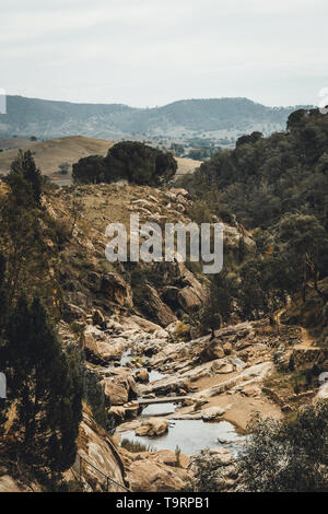 Gold mill ruins at Adelong Falls, near Tumut New South Wales Stock Photo