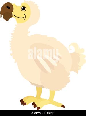 vector flat cartoon animal clip art dodo bird Stock Vector