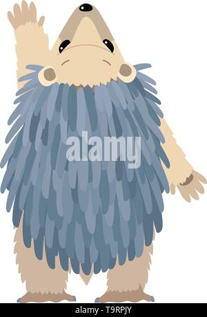 vector flat cartoon animal clip art cute hedgehog Stock Vector