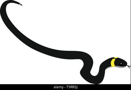 vector flat cartoon animal clip art grass snake, natrix Stock Vector