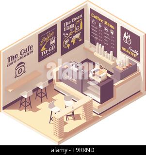 Vector isometric small coffeehouse Stock Vector