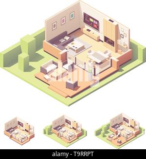 Vector isometric garden summer house Stock Vector