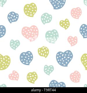 Childish seamless pattern with hearts. Creative texture for fabric, textile Stock Vector