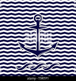 chevron background with anchor computer